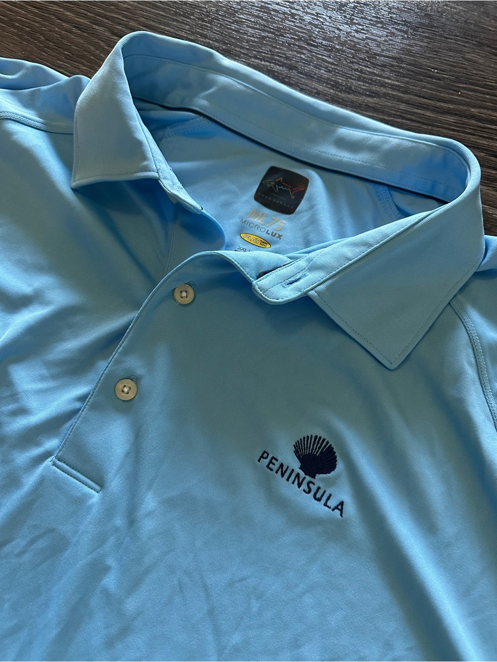 Greg Norman Peninsula golf club Mens XXL ML75 Microlux light Blue Solid alabama